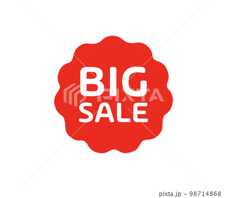 Big sale label logo design. Sale label with price clearance for purchase. Shopping event and retail marketing promotion. Sticker, badge, coupon, store vector design and illustration. 98714868