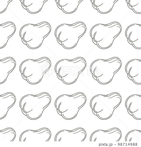 Coloring Seamless pattern with tropical fruits. Illustration in hand draw style 98714988