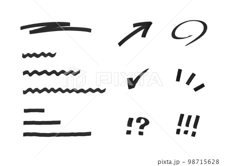 極太油性ペンで手書きした注目あしらいセット　黒 98715628