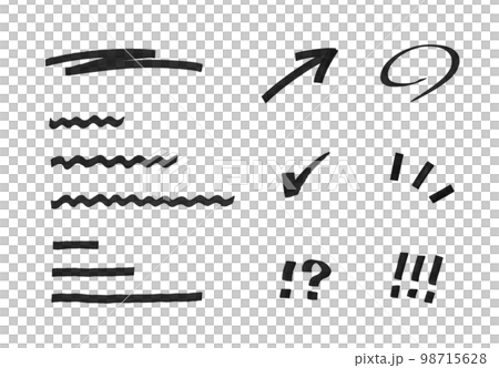 極太油性ペンで手書きした注目あしらいセット　黒 98715628