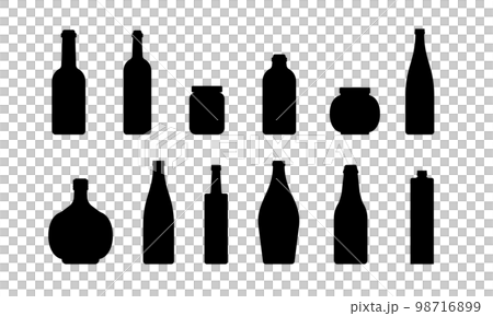 色々なビンのシルエットセット 98716899