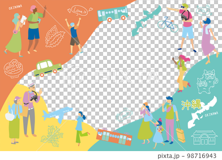 日本沖繩縣美食旅遊圖標集的框架圖 日本沖繩縣美食旅遊圖標集的框架圖 98716943