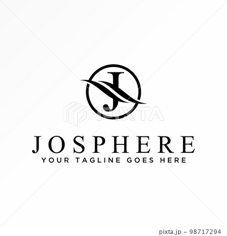Unique letter J serif Font in circle with wave image graphic icon logo design abstract Concept vector stock. Can be used as a symbol associated with initial or icon 98717294