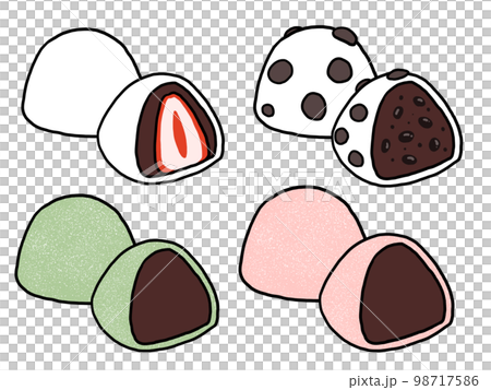 Illustration of four types of daifuku 98717586