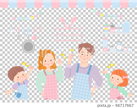 Image illustration material to enjoy cooking with family 98717667