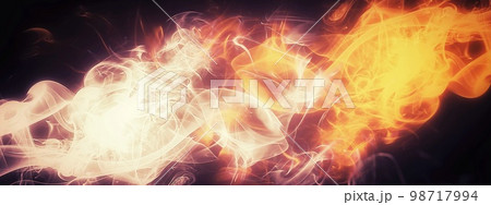 火炎と煙が渦巻く抽象的な背景 98717994