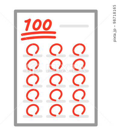 100点満点のテスト 98718165