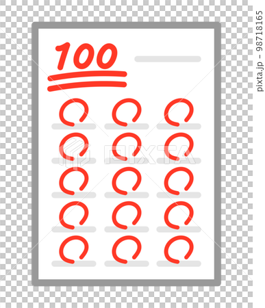 100点満点のテスト 98718165