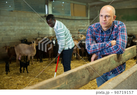 Portrait of man goat breeder Portrait of man goat breeder 98719157