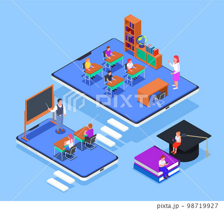 Online Education Isometric Concept 98719927