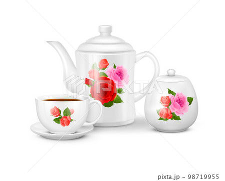 Realistic Tea Set Realistic Tea Set 98719955