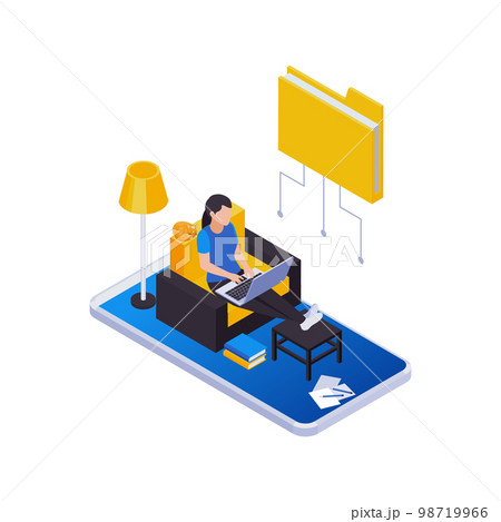 Remote Work Folder Composition Remote Work Folder Composition 98719966