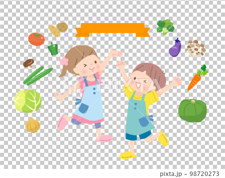 Image illustration of cooking children and ingredients 98720273