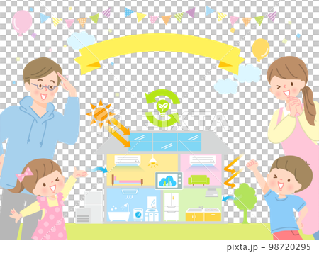 生態住宅和微笑家庭的形象 98720295