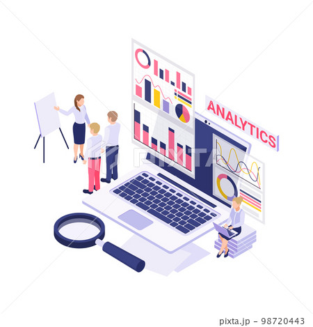 Analytics Isometric Icon Analytics Isometric Icon 98720443