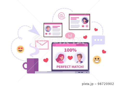 Perfect Match App Compositionのイラスト素材 [98720902] - PIXTA