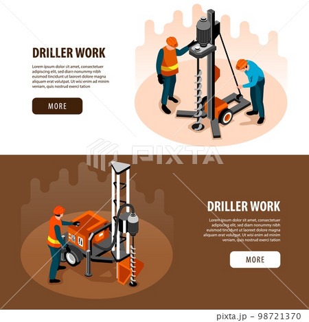 Driller Isometric Banners Set Driller Isometric Banners Set 98721370