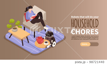 Robot Isometric Banner Robot Isometric Banner 98721440
