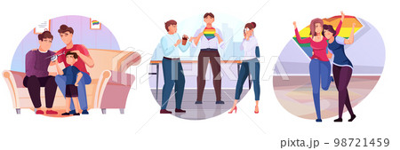 Lgbt Flat Compositions Set 98721459