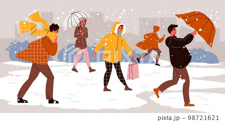 Umbrellas Under Snow Composition Umbrellas Under Snow Composition 98721621