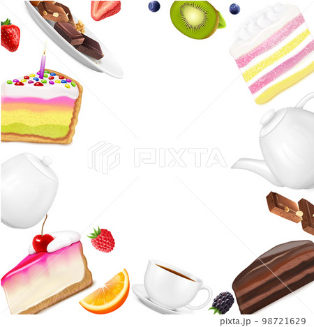 Cake Pieces Background 98721629