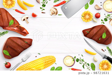 Roasted Meat Frame Composition 98721631