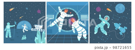 Astronaut Square Compositions Set Astronaut Square Compositions Set 98721655