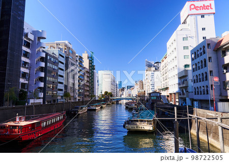 東京 神田川と浅草橋駅周辺の風景 東京 神田川と浅草橋駅周辺の風景 98722505