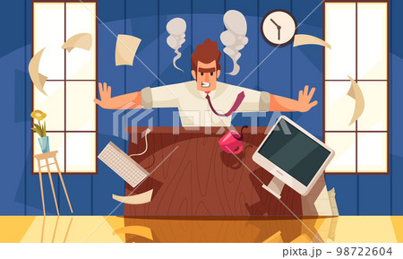 Professional Burnout Design Illustration 98722604