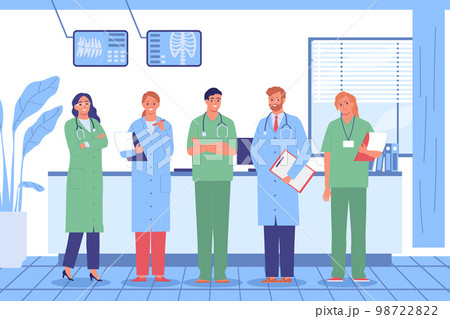 Hospital Doctors Reception Composition 98722822
