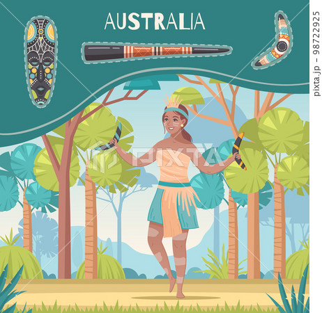 Australia Cartoon Poster Australia Cartoon Poster 98722925