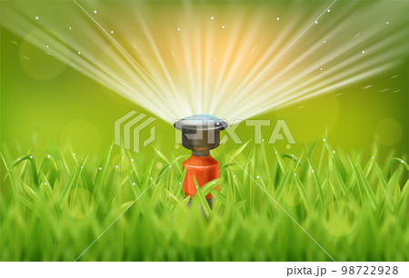 Lawn Watering Illustration 98722928