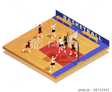 Basketball Isometric Game Composition 98722932