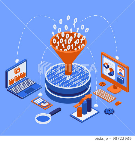 Big Data Processing Isometric 98722939