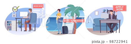 Book Now Flat Compositions 98722941