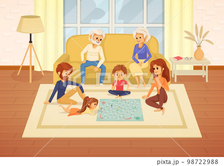 Family Holidays Cartoon Composition 98722988
