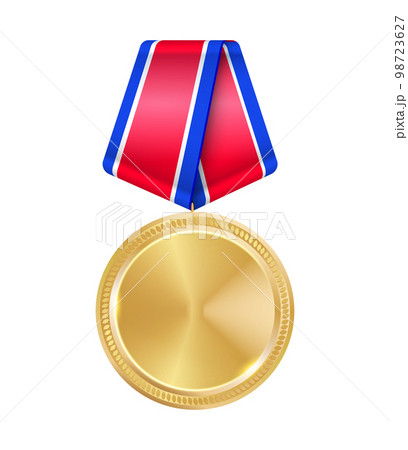 Golden Round Medal Composition 98723627