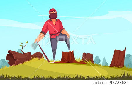 Lumberjack Background Cartoon Lumberjack Background Cartoon 98723682
