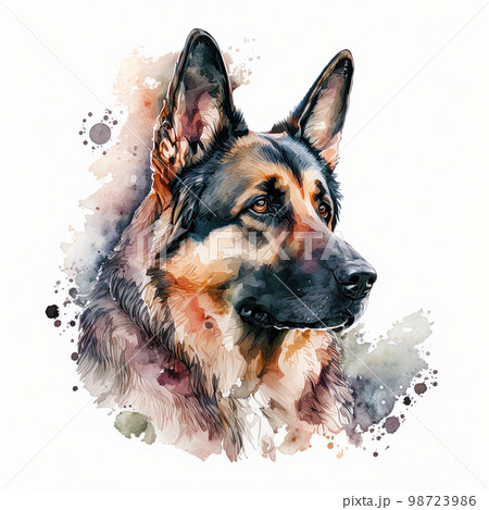 German shepherd. Portrait of a german shepherdのイラスト素材