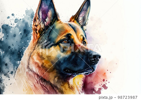 German shepherd. Portrait of a german shepherdのイラスト素材