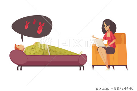 Cartoon Psychologist Composition 98724446