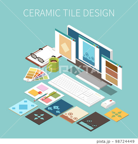 Ceramic Tile Besign Background 98724449