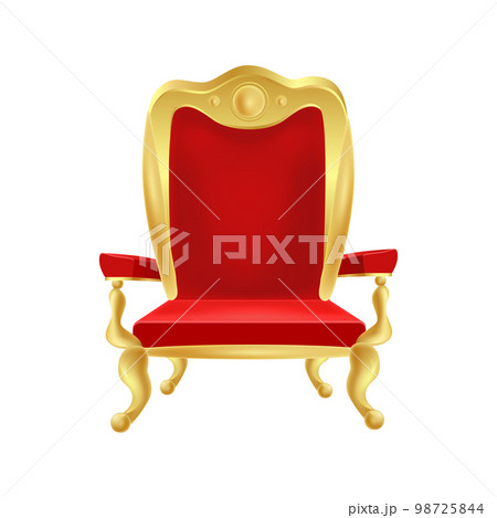 Armchair throne with gold and red upholstery 98725844