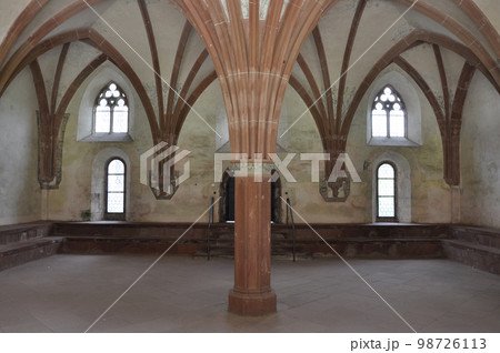 ドイツワイン産地、ラインガウ地方にあるクロスターエバーバッハ修道院の美しい内部の天井様式 98726113