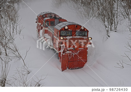 宗谷本線　智北ー日進　JR北海道　DE15-1546（旭川）　常時排雪列車　ラッセル　複線型 98726430