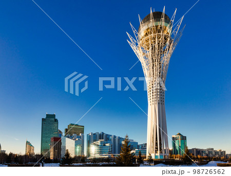 Baiterek monument and observation tower in Astana Kazakhstan Baiterek monument and observation tower in Astana Kazakhstan 98726562