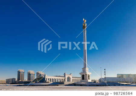 Kazakh Eli monument on Independence Square in Astana Kazakhstan 98726564