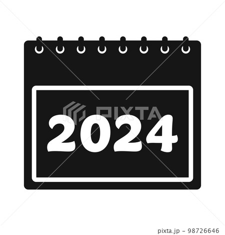2024 Calendar Black Icon. Editable Vector EPS…のイラスト素材 [98726646] - PIXTA
