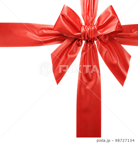 Red ribbon bow on white background. 3d 98727134