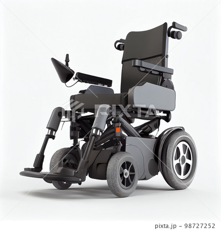 Empty electric wheel chair on white background 98727252